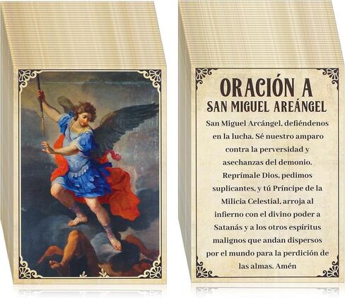 200 PCS بطاقة الصلاة الكاثوليكية سانت مايكل من أجل السلام Michael Archangel Holy Card ، هدايا مسيحية ملهمة ، 3.94 × 2.76 بوصة in Saudi Arabia