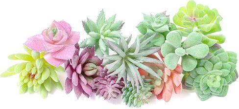12 Pack Realistic Flocked Artificial Succulents, Faux Plastic Succulents Mini Fake Plants for Garden Craft, Cake, Party, Indoor/Outdoor Decor in Saudi Arabia