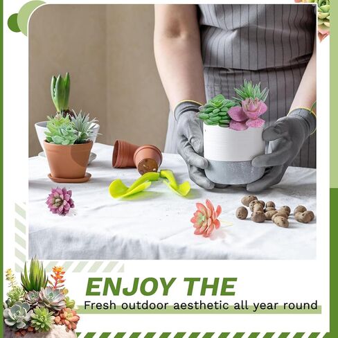 12 Pack Realistic Flocked Artificial Succulents, Faux Plastic Succulents Mini Fake Plants for Garden Craft, Cake, Party, Indoor/Outdoor Decor in Saudi Arabia