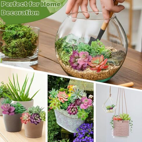 12 Pack Realistic Flocked Artificial Succulents, Faux Plastic Succulents Mini Fake Plants for Garden Craft, Cake, Party, Indoor/Outdoor Decor in Saudi Arabia