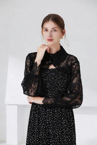 Amazleer Women's Mesh Lace Shrug, Crop Top, Y2K Aesthetic Arm Sleeves, Fairycore Long Sleeve Cardigan, Grunge Accessories in Saudi Arabia