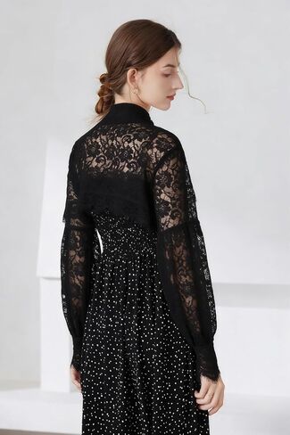 Amazleer Women's Mesh Lace Shrug, Crop Top, Y2K Aesthetic Arm Sleeves, Fairycore Long Sleeve Cardigan, Grunge Accessories in Saudi Arabia
