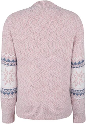 المرأة عيد الميلاد ندفة الثلج نمط متماسكة سترة صوفية طويلة الأكمام البلوزات in Kuwait