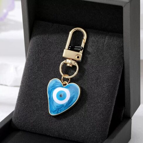 Infxyfy 4pcs Evil Eye Keychains Sweat-heart Keychains Protection Charm for Women Men Car Key Ring Bag Purse Accessories in Saudi Arabia