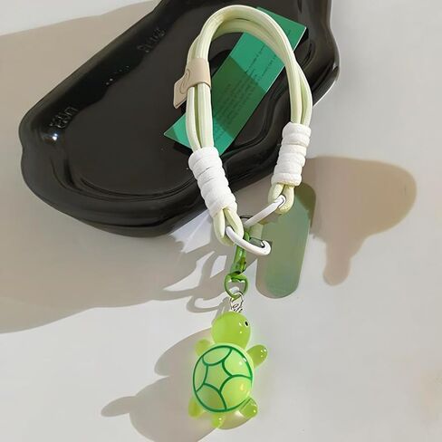 Turtle Keychain Wristlet Durable Cute Car Keychain Purse Bag Charms Phone Accessories Gifts for Women in Saudi Arabia