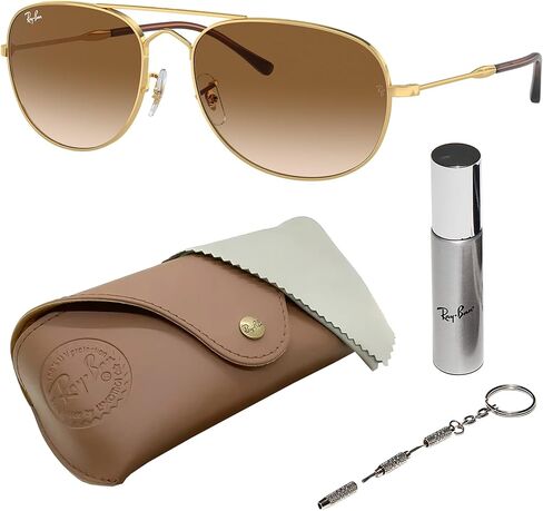 Ray-Ban RB3735 BAIN BRIDGE Pilot Shaped Sunglasses for Men & Women with Official RAYBAN Eyewear Kit in Saudi Arabia