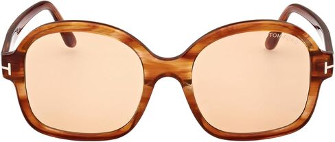 Tom Ford Sunglasses FT 1034 Hanley 45E Shiny Transparent Amber, t Logo/Brown in Saudi Arabia