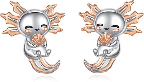 Vito 925 Sterling Silver Animal Earrings for Women, Highland Cow Stud Earrings Axolotl Earrings Owl Jewelry Gift for Mom in Saudi Arabia
