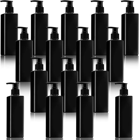 Chunful 24 Pcs Soap Dispensers Plastic Pump Bottles 8.5 oz Refillable Dishwashing Liquid Dispenser with Pump Leakproof Empty Lotion Shampoo Bottles Containers (Black) in Saudi Arabia