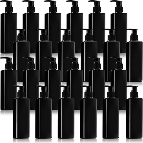 Chunful 24 Pcs Soap Dispensers Plastic Pump Bottles 8.5 oz Refillable Dishwashing Liquid Dispenser with Pump Leakproof Empty Lotion Shampoo Bottles Containers (Black) in Saudi Arabia