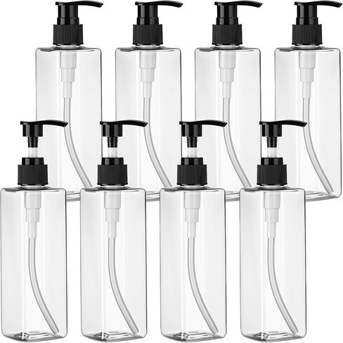 Chunful 24 Pcs Soap Dispensers Plastic Pump Bottles 8.5 oz Refillable Dishwashing Liquid Dispenser with Pump Leakproof Empty Lotion Shampoo Bottles Containers (Black) in Saudi Arabia