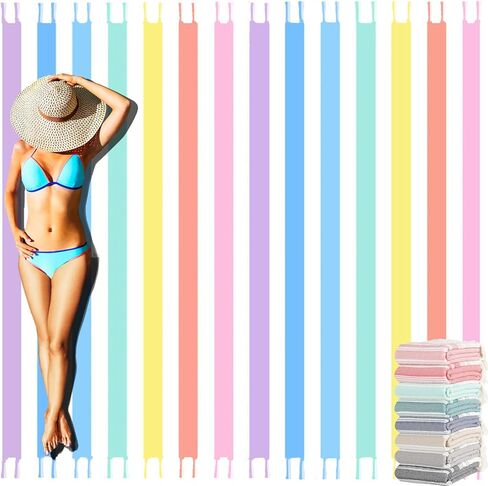Yongoes Oversized Turkish Beach Towel Blanket Cotton Giant XL Sandproof Towels Huge Linen XXL Extra Large Big Throw Quilt Blankets for Adults Cloud Travel Camping Glamping Accessories Essentials in Saudi Arabia