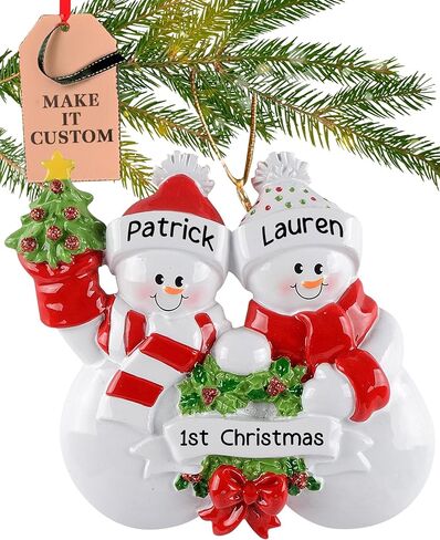 Personalized Family of 7 Ornament 2025 | Free 24h Customization | Laser Engraved Snowman Christmas Ornaments for Tree | Custom Gift Wrapped Festive Holiday Keepsake for Seven Persons in Saudi Arabia