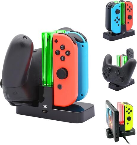 FASTSNAIL Charging Dock for Nintendo Switch 2(2025) for Joy-Con 2, 4 in 1 Dual-Direction Magnetic Fast Controller Charger Station with 10 RGB Light & Night Light Mode for Switch Joycon2 Accessories in Saudi Arabia