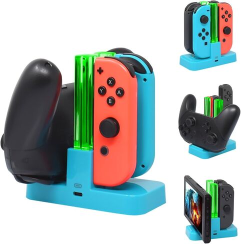 FASTSNAIL Charging Dock for Nintendo Switch 2(2025) for Joy-Con 2, 4 in 1 Dual-Direction Magnetic Fast Controller Charger Station with 10 RGB Light & Night Light Mode for Switch Joycon2 Accessories in Saudi Arabia