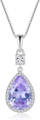 Oskani Teardrop Birthstone Necklace for Women 925 Sterling Silver 5A Cubic Zircon Pear Pendant Jewelry Anniversary Birthday Christmas Gifts for Her in Saudi Arabia