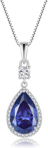 Oskani Teardrop Birthstone Necklace for Women 925 Sterling Silver 5A Cubic Zircon Pear Pendant Jewelry Anniversary Birthday Christmas Gifts for Her in Saudi Arabia
