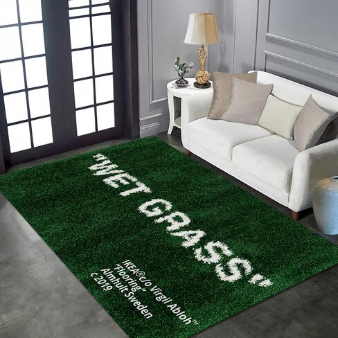 Keep Off Area Rug Green Rugs Modern Home Decor Polyester Carpet 3D Printed Large Pop Rug for Game Room Bedroom Living Room Non-Slip Floor Mat 3' x 4' in Saudi Arabia