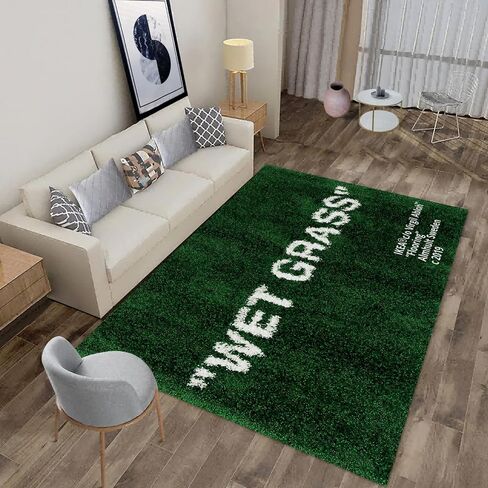 Keep Off Area Rug Green Rugs Modern Home Decor Polyester Carpet 3D Printed Large Pop Rug for Game Room Bedroom Living Room Non-Slip Floor Mat 3' x 4' in Saudi Arabia