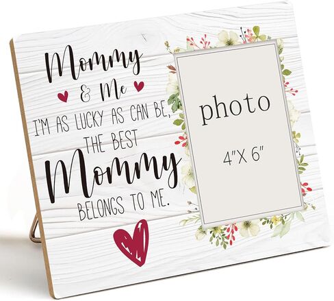 Mommy and Me Picture Frame - New Mom First Time Mom Gifts for Women, Mother Gift for Mother's Day Birthday Christmas, Wooden Photo Frame for Nursery Decor, Tabletop Wall Display (4x6 Inch Photo) in Saudi Arabia
