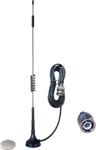 2pcs 10ft hf vhf uhf قاعدة مغناطيسية BNC هوائي راديو الهواة الذكور متوافق مع ماسحة الشرطة ماسحة ماسحة مركزية للهواتف المحمولة IoT Spring Antenna in Kuwait