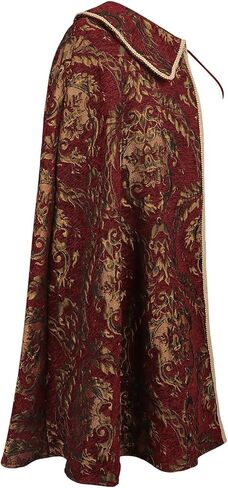 أزياء Cosearlm Tudor Cape في العصور الوسطى وعصر النهضة للرجال زي نوبل تيودور كينج عباءة نصف الكتف in Kuwait
