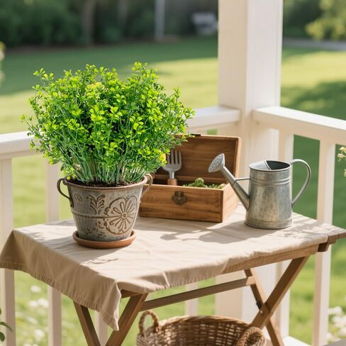 4PCS Small Fake Plants Decor - RAINFLOW Artificial Plants Indoor Outdoor Decor Artificial Grass Greenery Stems for Office Decor Wedding Decorations Centerpiece Table Decorations House Plants 13.3IN in Saudi Arabia
