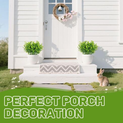 4PCS Small Fake Plants Decor - RAINFLOW Artificial Plants Indoor Outdoor Decor Artificial Grass Greenery Stems for Office Decor Wedding Decorations Centerpiece Table Decorations House Plants 13.3IN in Saudi Arabia