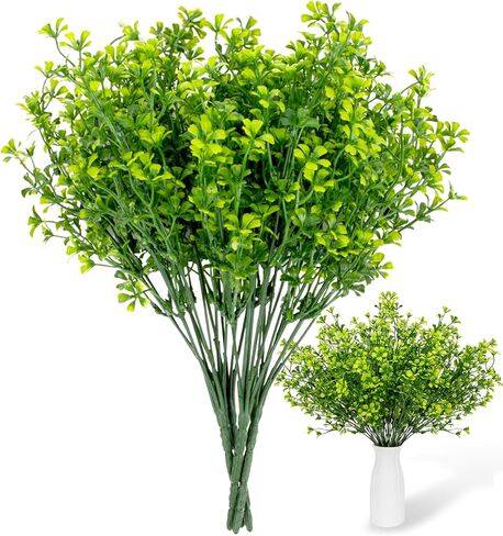 4PCS Small Fake Plants Decor - RAINFLOW Artificial Plants Indoor Outdoor Decor Artificial Grass Greenery Stems for Office Decor Wedding Decorations Centerpiece Table Decorations House Plants 13.3IN in Saudi Arabia