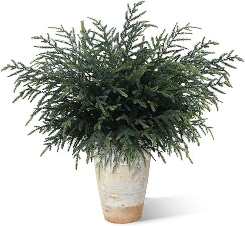 Lofeijxufj 36 Inch Real Touch Norfolk Pine Branches, 4 Pcs Artificial Faux Cedar Pine Greenery Stems for DIY Christmas Wreath Garland Vase Filler Home Garden Indoor Outdoor Holiday Party Decorations in Kuwait