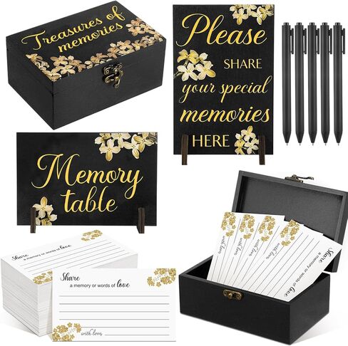 Gilprop 112 Pcs Celebration of Life Memory Cards Set Share a Memory Cards with Box 2 Wood Sign with 4 Hold and 5 Pens, Sympathy Memorial Gifts Funeral Keepsake Decorations(Cardinal) in Saudi Arabia