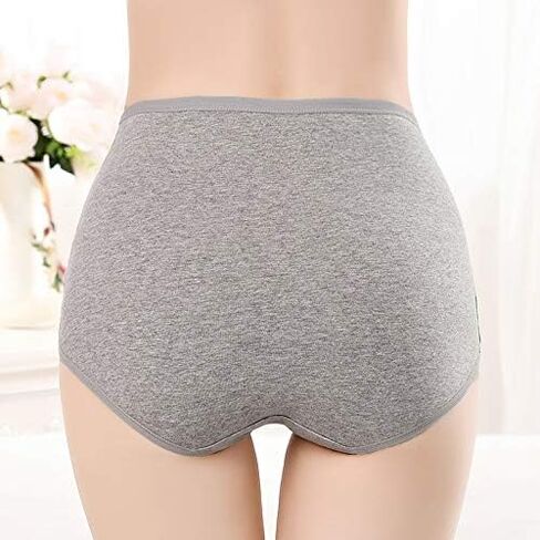 Women's Cotton Underwear High Waisted Ladies Panties Full Coverage Briefs 4 Pack in Saudi Arabia