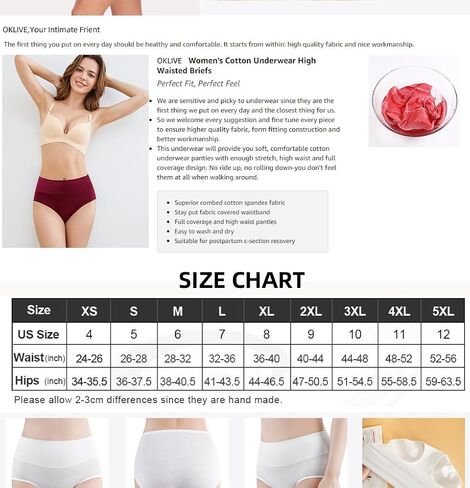 Women's Cotton Underwear High Waisted Ladies Panties Full Coverage Briefs 4 Pack in Saudi Arabia