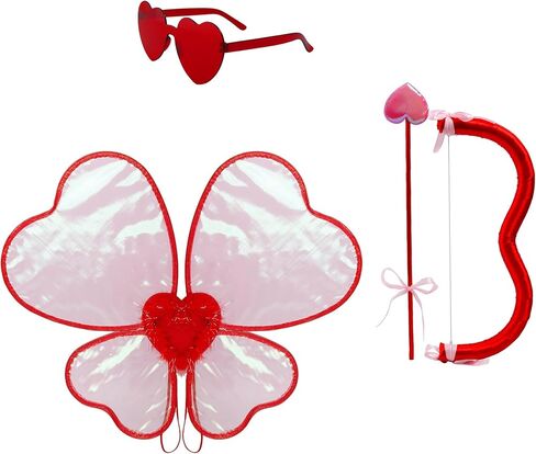 Cupid Cosplay Heart Bow and Arrow Glasses, Valentine's Day Halloween Angel Wings Love Cosplay Party Accessories in Saudi Arabia