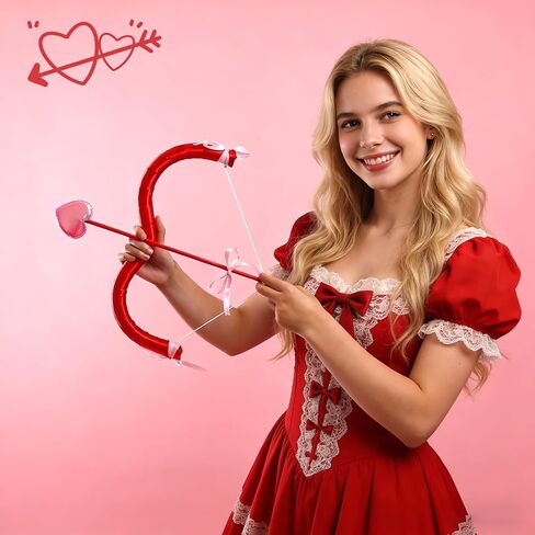 Cupid Cosplay Heart Bow and Arrow Glasses, Valentine's Day Halloween Angel Wings Love Cosplay Party Accessories in Saudi Arabia