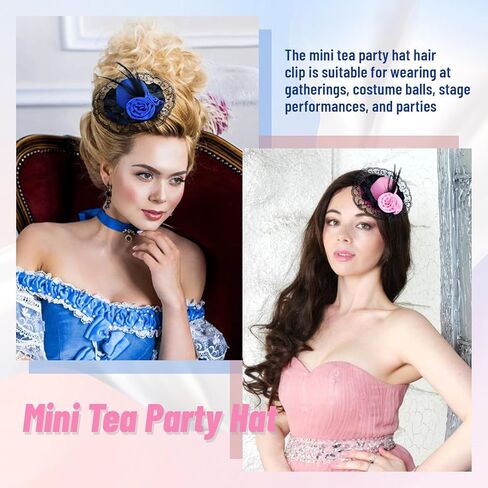 inSowni 6 Pieces Feather Mini Fascinator Hats in Saudi Arabia