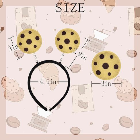 Deufelix 7Pcs Chocolate Costume Accessory Set Women Headband Headwear Chip Cookie Pins Halloween Monster Hair Birthday Party in Saudi Arabia