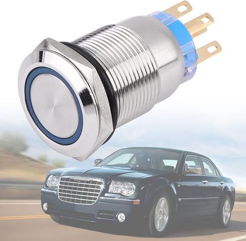 Waterproof Led Push Switch, On Off Switch 12v, Latching Push Button Switch, Stainless Steel Self Locking Push Switch, 1NO1NC(Blue) in Saudi Arabia