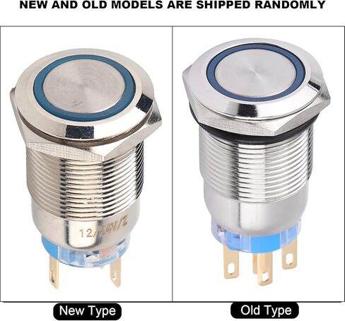 Waterproof Led Push Switch, On Off Switch 12v, Latching Push Button Switch, Stainless Steel Self Locking Push Switch, 1NO1NC(Blue) in Saudi Arabia