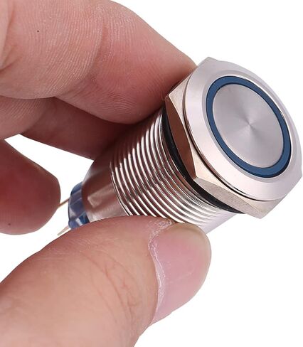 Waterproof Led Push Switch, On Off Switch 12v, Latching Push Button Switch, Stainless Steel Self Locking Push Switch, 1NO1NC(Blue) in Saudi Arabia