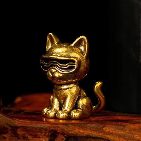 100% Solid Brass Meditating Frog Statue - Retro Desktop Decor Collectible Figurines for Oddities and Curiosities Unique Desk Ornament and Home Decor Art Piece Vintage Crafts for Office or Living Space in Saudi Arabia