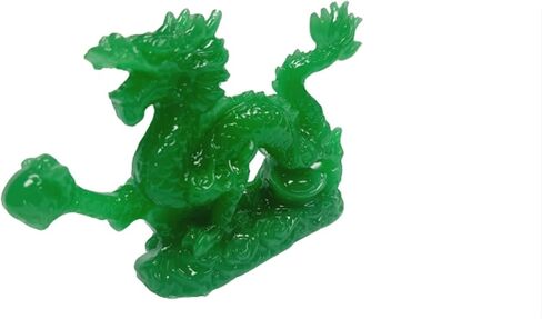 DMtse Chinese Feng Shui Dragon Lucky Jade Color Figurine Statue for Luck & Success 4 inch Long in Saudi Arabia