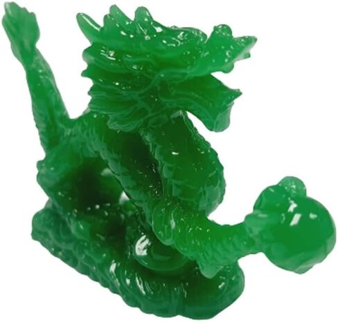 DMtse Chinese Feng Shui Dragon Lucky Jade Color Figurine Statue for Luck & Success 4 inch Long in Saudi Arabia