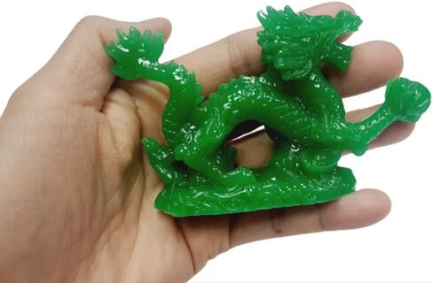 DMtse Chinese Feng Shui Dragon Lucky Jade Color Figurine Statue for Luck & Success 4 inch Long in Saudi Arabia