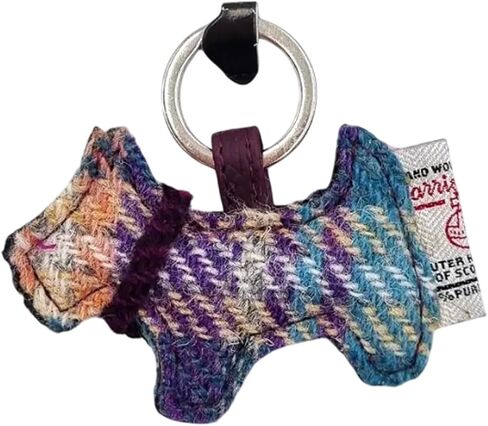 Maccessori Harris Tweed Scotty Dog Keyring Keycharm, Dimensions: 2.7'x1.9' with Split Ring 0.98' in Saudi Arabia