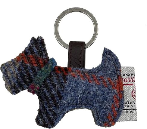 Maccessori Harris Tweed Scotty Dog Keyring Keycharm, Dimensions: 2.7'x1.9' with Split Ring 0.98' in Saudi Arabia