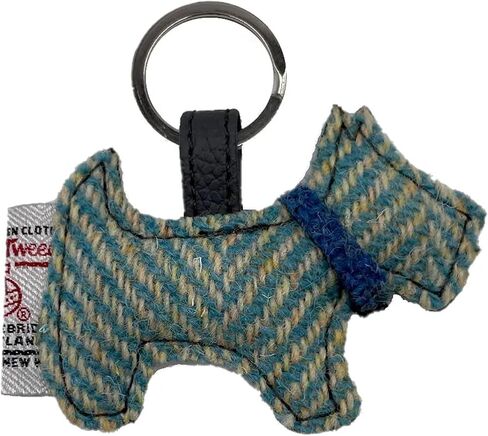 Maccessori Harris Tweed Scotty Dog Keyring Keycharm, Dimensions: 2.7'x1.9' with Split Ring 0.98' in Saudi Arabia