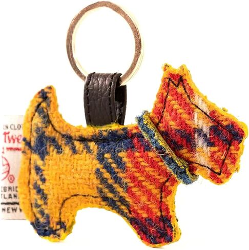 Maccessori Harris Tweed Scotty Dog Keyring Keycharm, Dimensions: 2.7'x1.9' with Split Ring 0.98' in Saudi Arabia