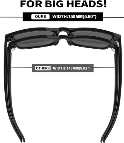 MAXJULI Polarized Sunglasses for Big Wide Heads Men TR90 Ultralight UV400 Protection Glasses 8139 in Saudi Arabia