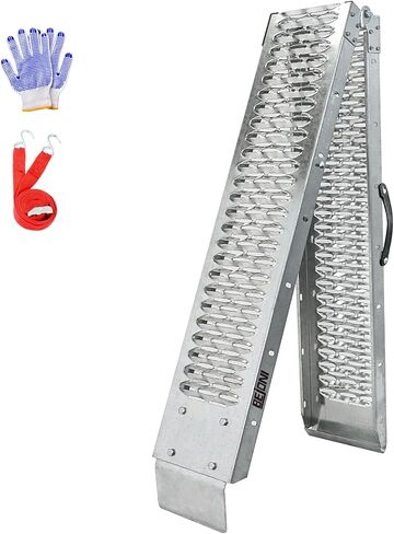 BEJONI 67" Folding Truck Ramps, 960 Lbs Capacity per Pair, Anti-Slip Steel Ramps for Pickup Trucks, ATV, Motorcycle, Lawn Mower, Dirt Bike, 8.7" Wide, 2-Pack in Kuwait